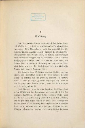 Die Entstehung der constitutionellen Verfassung des Königreichs Sachsen : zur Feier des fünfzigjährigen Bestehens der Verfassungsurkunde vom 4. September 1831