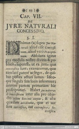 Cap. VII. De Iure Naturali Concessivo