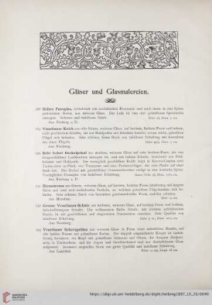 Gläser und Glasmalereien (Nr. 188-208)