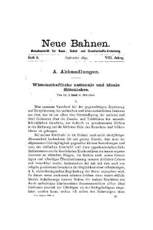 Wissenschaftliche nationale und ideale Sittenlehre