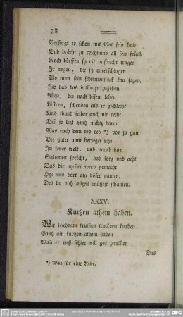 XXXV. Kurtzen athem haben