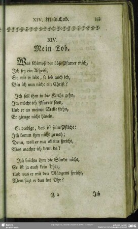 XIV. Mein Lob