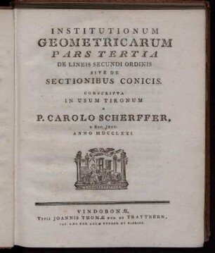 Pars 3: Institutionum Geometricarum. Pars Tertia
