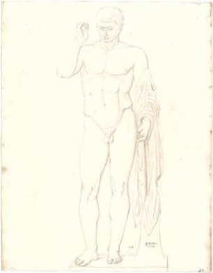Fischer, Theodor; Studienarbeiten (Akt) - Männerakt (Ansicht)