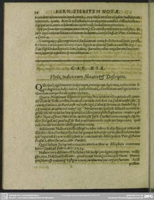 Cap. XIX. Verbi, Indiciorum, Notatio & Descriptio