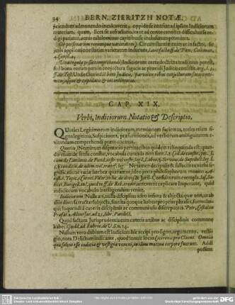 Cap. XIX. Verbi, Indiciorum, Notatio & Descriptio