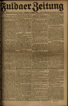 Ausgabe vom Montag, den 11. August 1919.