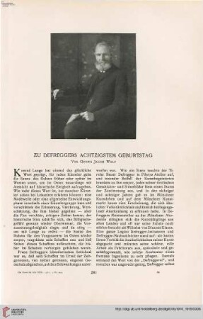 30: Zu Defreggers achtzigstem Geburtstag