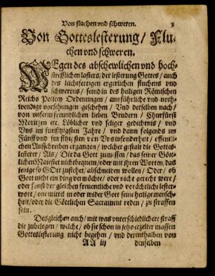Von Gotteslesterung/ Fluchen und schweren.