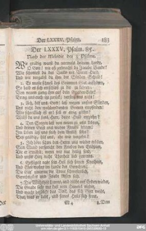 Der LXXXV. Psalm. 85.