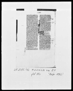 Petrus Comestor, Historia Scholastica — Initiale L(iber), Folio 78verso