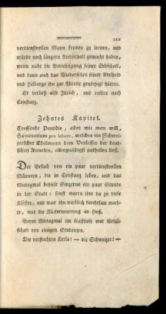 Zehntes Kapitel. Treffende Parodie, oder wie man will, Honorarium pro labore ...
