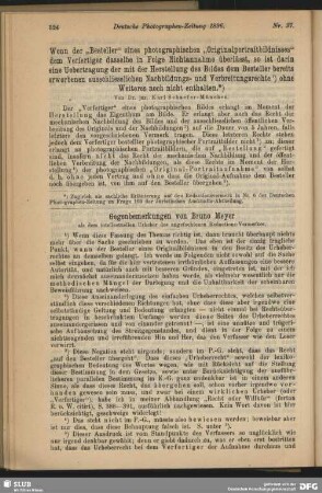 Gegenbemerkungen von Bruno Meyer