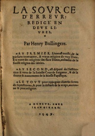 La source d'erreur
