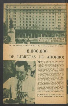 ¡8000000 de libretas de ahorro!