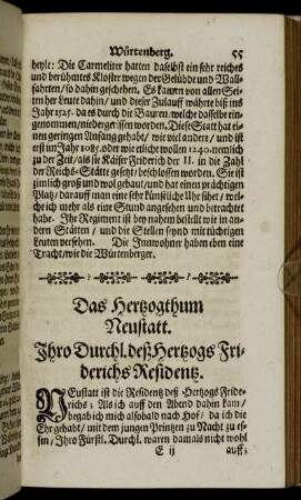 Das Hertzogthum Neustatt.