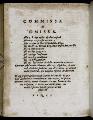Commissa & Omissa