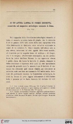 25: Di un' antica lastra di piombo inscritta : conservata nel magazzino archeologico communale di Roma