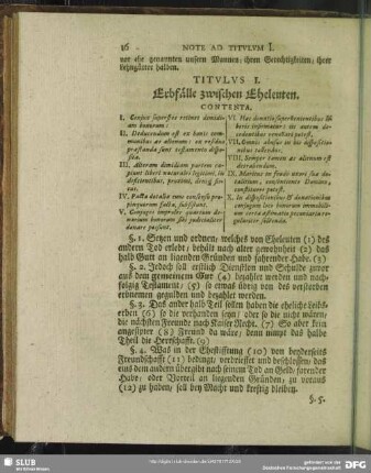 Titulus I. Erbfälle zwischen Eheleuten