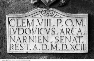 Inschrift des Senators Ludovico Arca