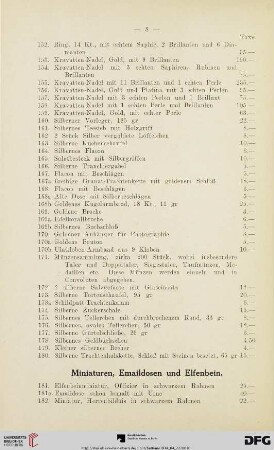Miniaturen, Emaildosen und Elfenbein (Nr. 181-220b)