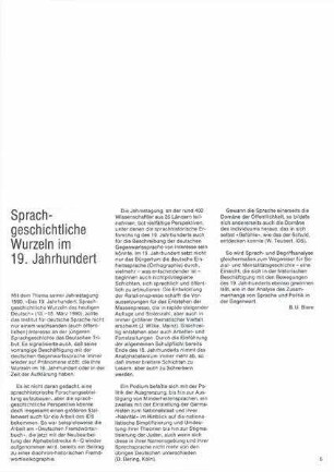 Sprachgeschichtliche Wurzeln im 19. Jahrhundert