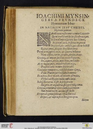 Ioachimi Mynsingeri a Frvndeck - Hymnorurm liber