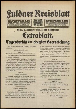 Ausgabe vom Donnerstag, den 02. November 1916.