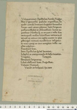 "Volentes emere Epistolas Aurelij Augustini ..."