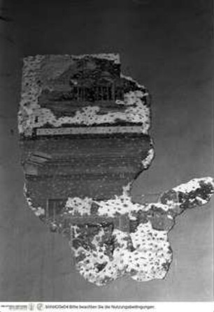 Scheinarchitektur mit mythologischen Szenen und Landschaften zwischen Groteskendekoration, Stadt- und Landschaftsveduten, Antikisierende Stadtvedute