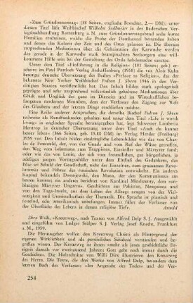 254 [Rezension] Sedlmeier, Wilhelm, Zum Gründonnerstag