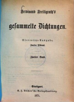 Ferdinand Freiligrath's gesammelte Dichtungen. 2