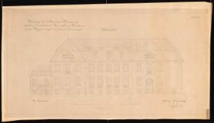 Wohnhaus Franz Wertheim, Berlin-Grunewald: Aufriss Vorderfront, 1:100