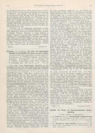 239-240 [Rezension] Brommer, Ferdinand, Die Lehre von sakramentalen Charakter in der Scholastik bis Thomas von Aquin inklusive