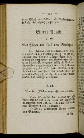 Eilfter Absatz. Von Fisolen und Roß oder Saubohnen.