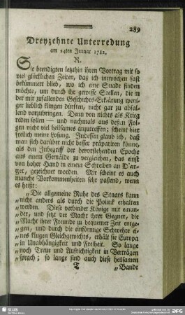 Dreyzehnte Unterredung am 24ten Januar 1782
