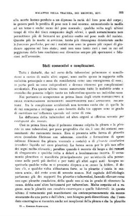 Stati consecutivi e complicazioni. - Terapia.