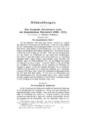 Der bergische Schulwesen unter der französischen Herrschaft (1806-1813) : (Zweiter Teil)