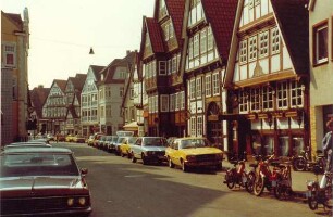 Blick auf die Krumme Str. / Südseite. Detmold. Papierabzug