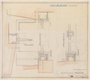 I.G.-Farben, Frankfurt/Main Verwaltungsgebäude: Mittelhalle: Fensterdetails, Schnitt 1:1 (siehe Inv.Nr. 4187)