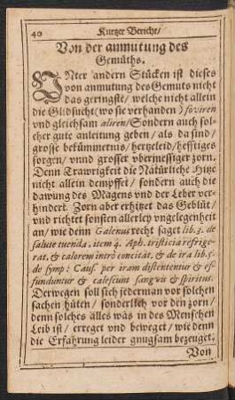 Von der anmutung des Gemüths.