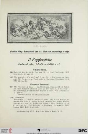 Kupferstiche, Farbendrucke, Schabkunstblätter (Nr. 245-563)