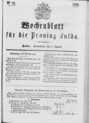 Nr. 32, Ausgabe vom 7. August 1858