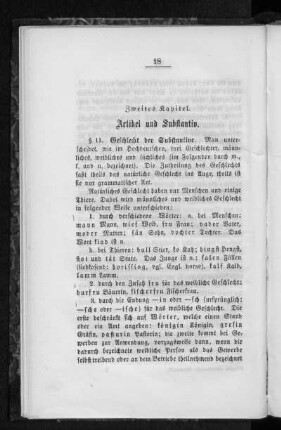 Zweites Kapitel. Artikel und Substantiv.
