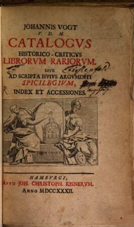Catalogus historico-criticus librorum rariorum
