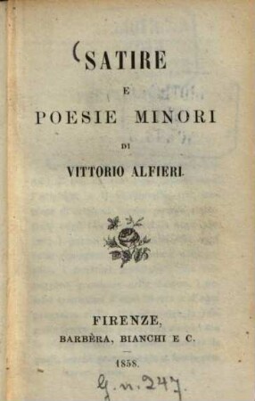 Satire e Poesie minori