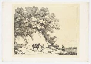 Landschaft mit Kavalier, Blatt 47 der Folge "Federzeichnungen"