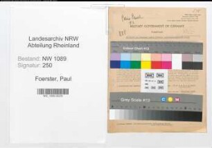 Entnazifizierung Paul Foerster , geb. 02.03.1891 (Polizeibeamter)