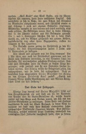 Das Ende des Feldzuges