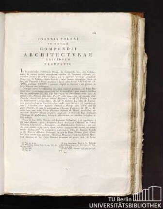 Ioannis Poleni in novam Compendii Architectura editionem; Praefatio